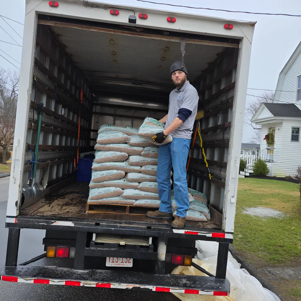 Image showing a delivery of heavy items to a property.