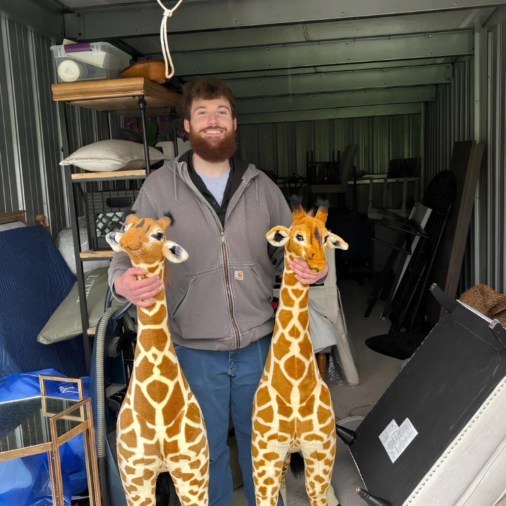 Image showing donated items loaded for charity pickup.